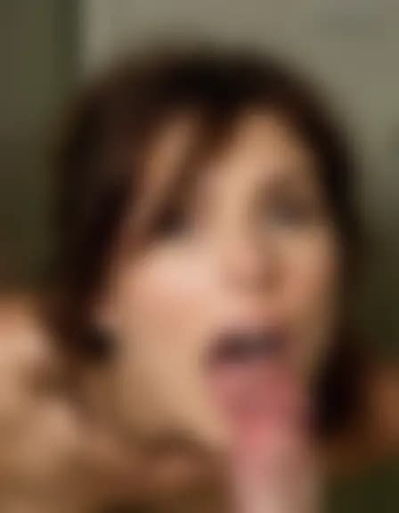 Lillian's cumshot in a cramped, fluorescent-lit closet.